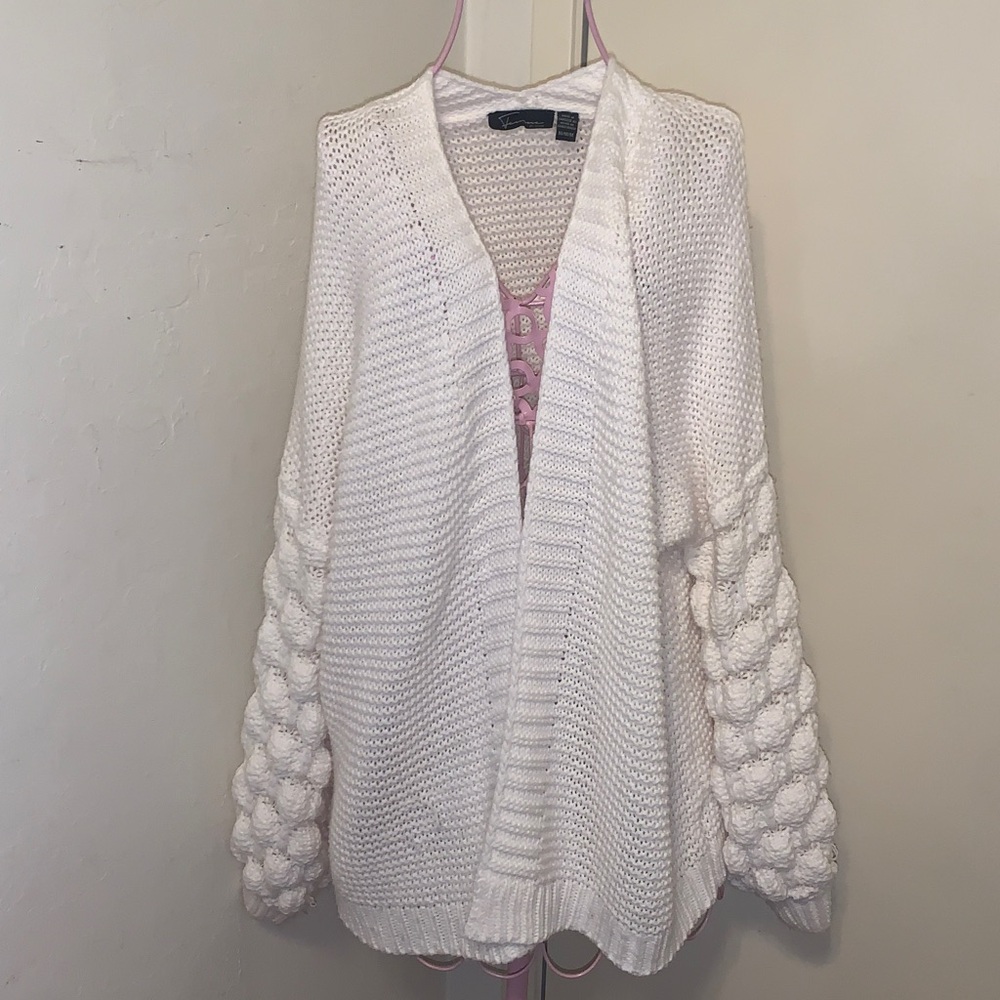 -Femme by Design white/ivory sweater cardigan- Medium